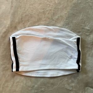 GARAGE white tube top with black strips on sides